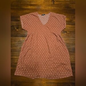 Madewell‎ Jacquard Dolman-Sleeve Mini Dress Womens Size XS Brown Pullover V-Neck